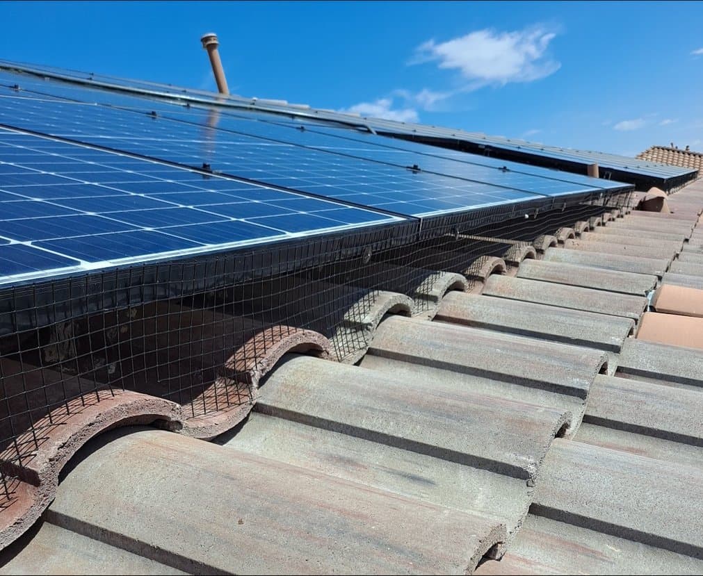 Bird proofing for solar panels